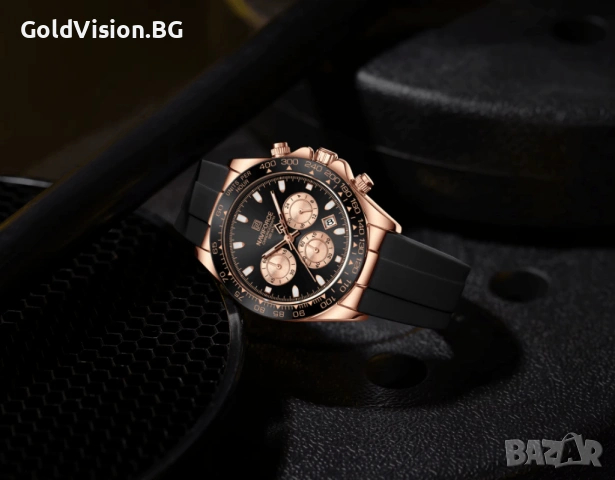 NAVIFORCE 8054 – Rose Gold – мъжки кварцов часовник с хронограф, снимка 4 - Мъжки - 54247576