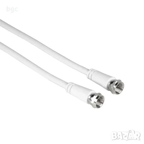 Коаксиален кабел Hama 205040, 10 метра, Бял - 24 месеца гаранция