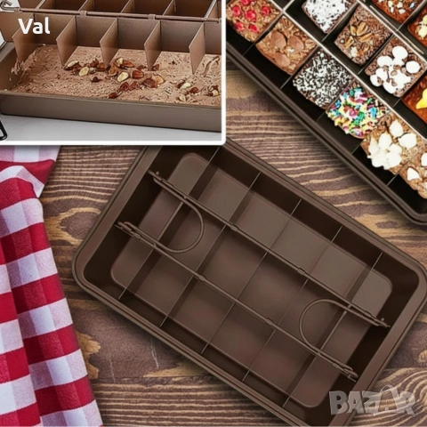 Форма за печене с разделители – 18 равни порции, незалепващо покритие и перфектни сладкиши у дома, снимка 6 - Форми - 53050969