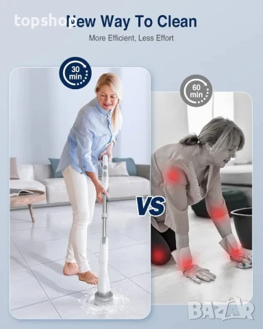 Електрически безжичен мощен Моп, скрубер LABIGO LA1 Pro, акумулаторен със сменяеми глави и удължител, снимка 13 - Други - 50493435