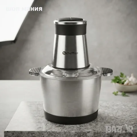Мощен 5L електрически чопър и месомелачка – Бързо смилане на месо и зеленчуци