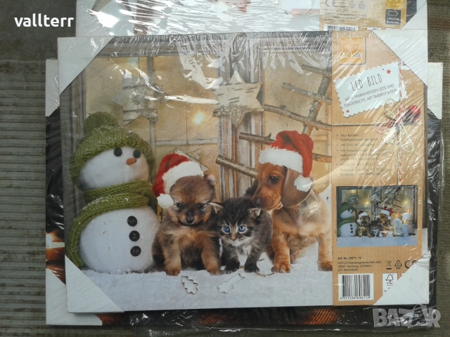 коледни новогодишни картини светещи на батерии последни бройки, снимка 2 - Декорация за дома - 52476041