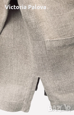 Минималистична риза- сако от груб лен в неутрален нюанс, снимка 13 - Сака - 52935123