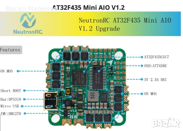 ФПВ части - мотори , рамки, дронове , стакове, батерии, електроника, снимка 13 - Друга електроника - 50560180