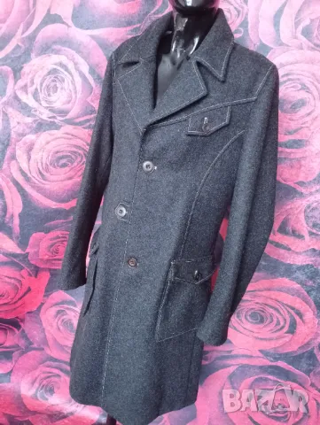 Тъмно Сиво дамско палто манто Чиста вълна ХЛ , снимка 6 - Палта, манта - 49461108