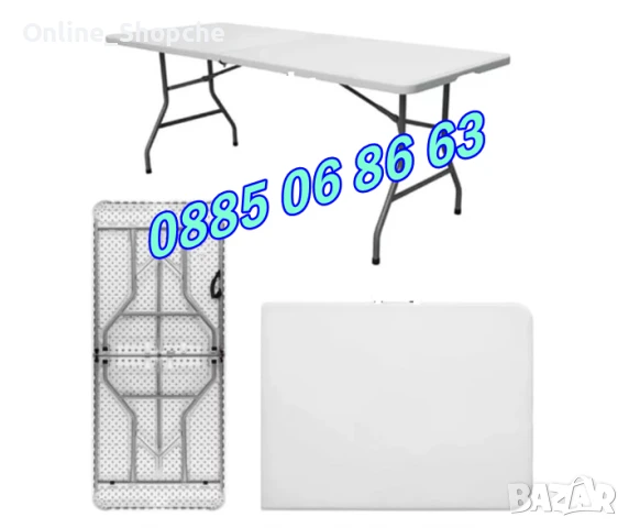 Сгъваема маса за кетъринг, градинска маса 180/74 см, къмпинг маса, снимка 2 - Градински мебели, декорация  - 51305167
