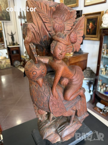 Стара индонезийска дървена скулптура. №8069, снимка 2 - Антикварни и старинни предмети - 54062088