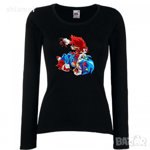 Дамска тениска Mario Zombie VS Sonic Zombie Игра,Изненада,Подарък,Празник,Повод