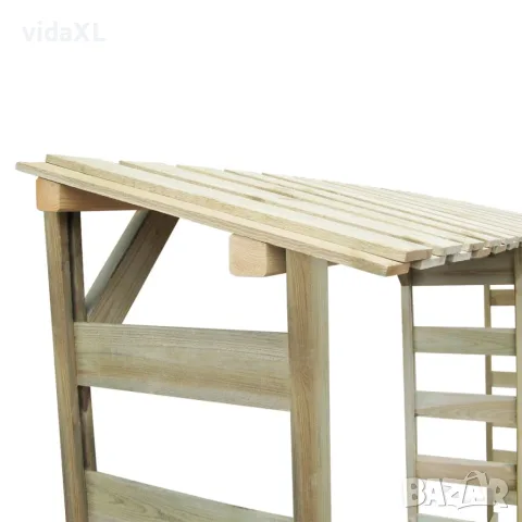 vidaXL Двоен навес за дърва за огрев, 300x44x176 cм, импрегниран бор, снимка 2 - Дърва за огрев - 56147506