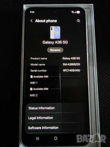 Samsung Galaxy A36 5G, 6GB/128GB Awesome white - нов., снимка 2 - Samsung - 51705267