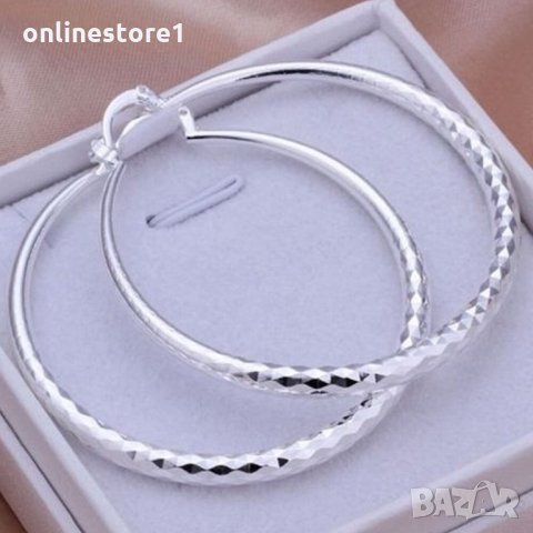 Сребърни обеци - Халки Глория 925 Код BH331, снимка 3 - Обеци - 29651454
