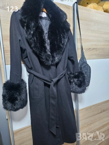 Дълго палто с колан, снимка 2 - Палта, манта - 52910399