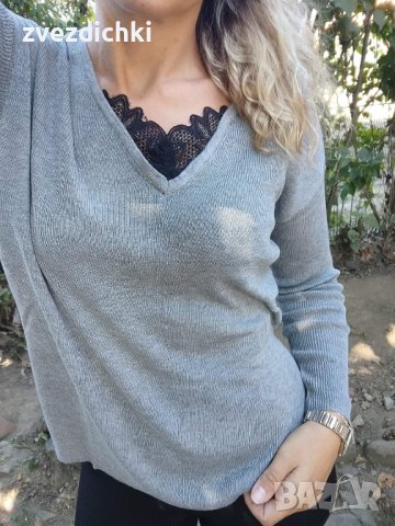 Пуловер HAILYS с дантелка S/M, снимка 1 - Блузи с дълъг ръкав и пуловери - 42485782