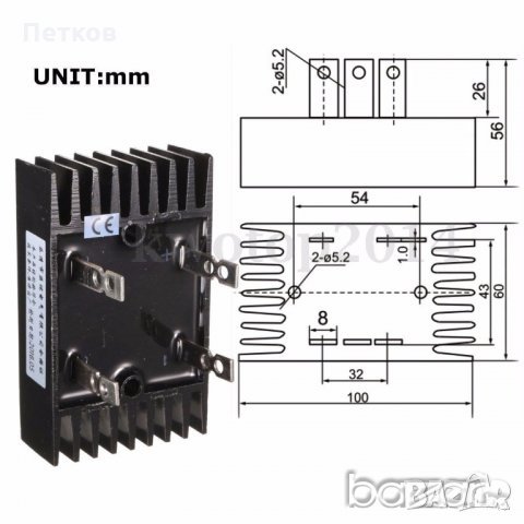 Мощна Грец диодна матрица 50A 1200V за изправители., снимка 8 - Друга електроника - 22186004