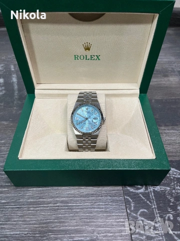Луксозен мъжки часовник Rolex Land-Dweller Ice-blue , снимка 6 - Мъжки - 54366313
