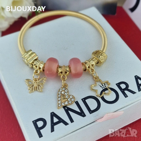 промо гривна тип Пандора от медицинска стомана 18 карата златно покритие