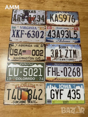 Американски регистрационни  номера  - РЕПЛИКА., снимка 2 - Картини - 38975042