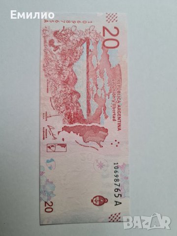 АРЖЕНТИНА 20 ПЕСОС 2017. UNC , снимка 2 - Нумизматика и бонистика - 39326956