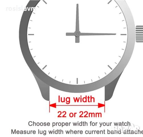 Силиконова каишка за часовник 22 мм синя, снимка 2 - Стенни часовници - 54043848