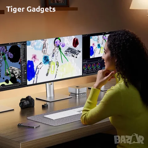 PULWTOP BD240D Dock за Mac mini M4/M4 Pro 2024 – DP 4K 144Hz, HDMI 4K 60Hz, M.2 NVMe до 4TB, снимка 9 - Кабели и адаптери - 56079837