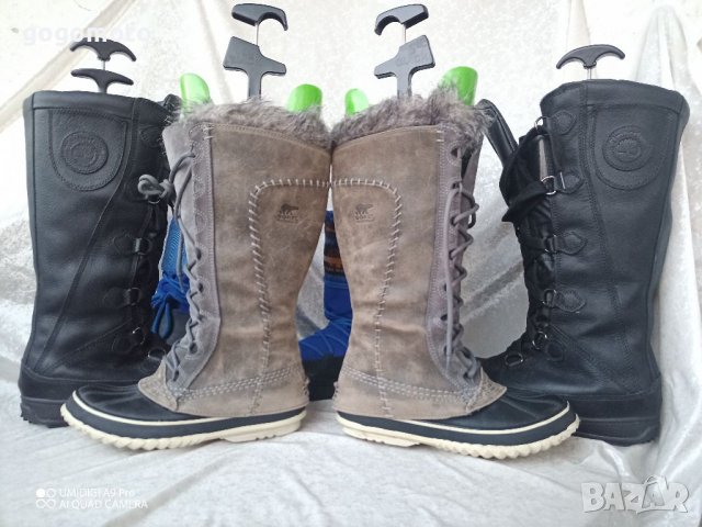 КАТО НОВИ  водоустойчиви апрески SOREL® Snow Boots original, 35 - 36 топли боти,100% естествена кожа, снимка 16 - Дамски апрески - 39618929