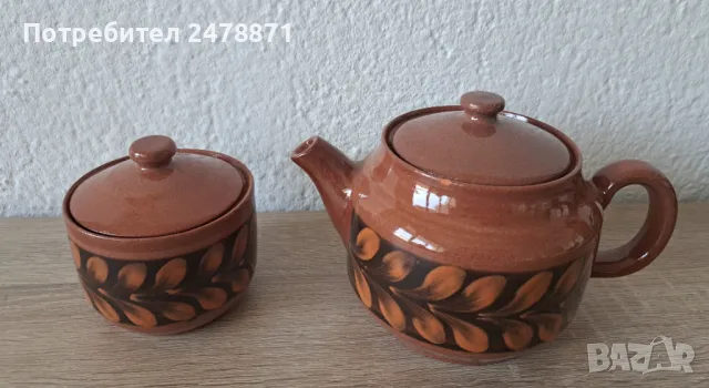 Керамичен чайник и захарница