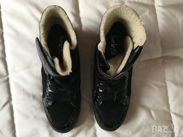 НОВИ MANAS естествена кожа черни италиански боти кецове 38 номер  , снимка 2 - Дамски боти - 30749539