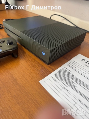 Xbox One S 1TB Military Green с 6 месеца гаранция , снимка 4 - Xbox конзоли - 54122892