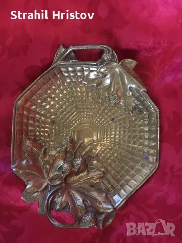 Месингов поднос, снимка 2 - Антикварни и старинни предмети - 47641559