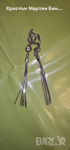 Сребърни висящи обеци проба 925, снимка 2 - Обеци - 42848248