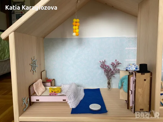 Дървена къща за кукли , снимка 3 - Кукли - 56294140