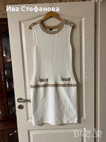 Стилна нова  класическа елегантна бяла рокля тип Chanel , снимка 6 - Рокли - 48228584