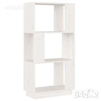 vidaXL Библиотека/разделител за стая, бяла, 51x25x101 см, бор масив(SKU:814035, снимка 1
