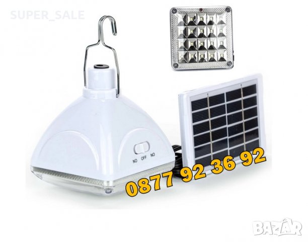 МОЩНА LED лампа със соларен панел: GD-6030, соларна лампа с панел 