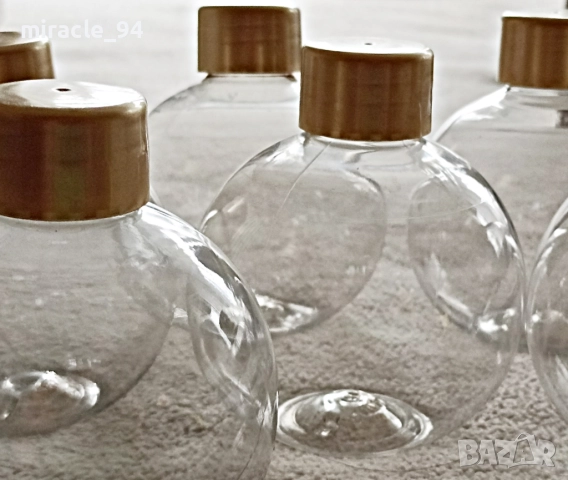 шишенца за домашна козметика с формата на коледна топка