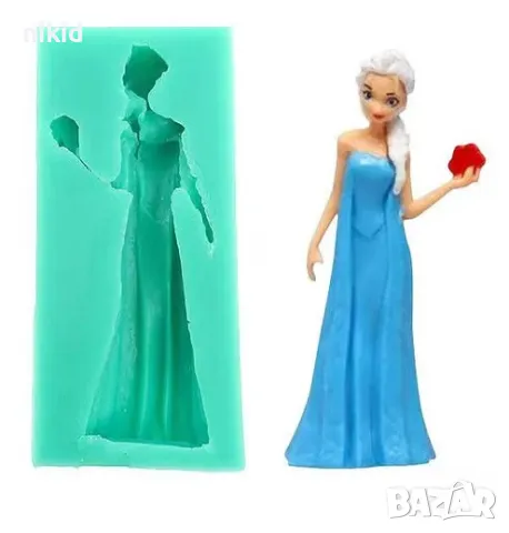 Елза от Замръзналото Кралство frozen фигурка калъп силиконов молд форма за торта украса фондан