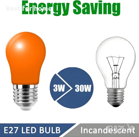 Пакет от 10 3W E27 A50 LED крушки с винтова капачка за сватба, Хелоуин, Коледа, парти, бар, снимка 5 - Крушки - 55899028