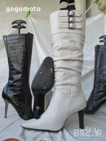 КАТО НОВИ дамски 36 - 37 кожени ботуши- бели,естествена кожа, made in BRAZIL, снимка 15 - Дамски ботуши - 37486892
