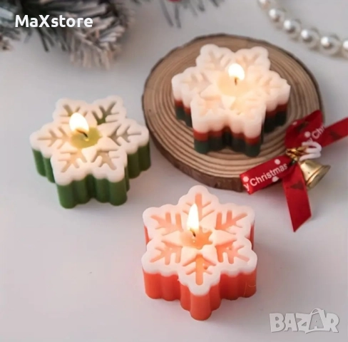 Дълбока снежинка снежинки Силиконов молд форма за свещи гипс сапун смола , снимка 3 - Форми - 51964860