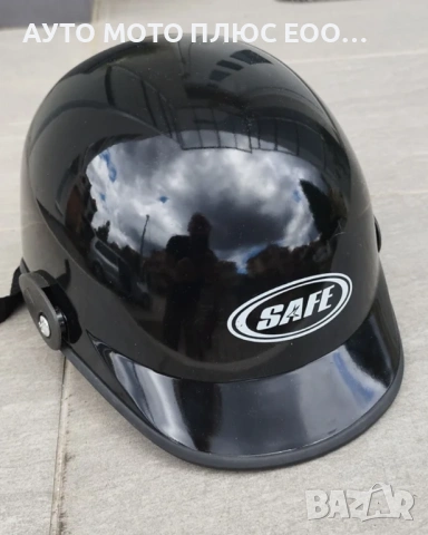 Каска за мотор с козирка тип канче - Черен гланц, снимка 5 - Аксесоари и консумативи - 54196466