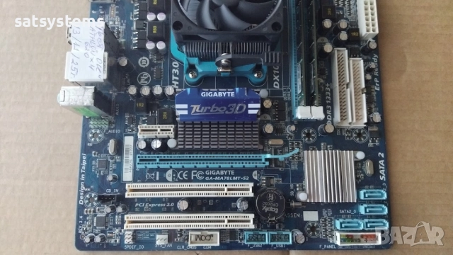 Дънна платка Gigabyte GA-MA78LMT-S2 Socket AM3 CPU+FAN+RAM, снимка 3 - Дънни платки - 52402178