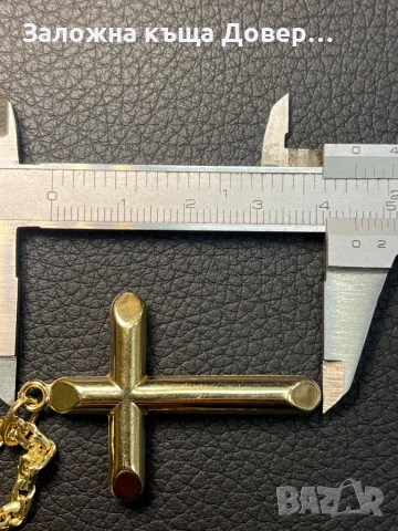 Златен Ланец кръст синджир krast ланче 14 к 585 gold zlato  lanec lance, снимка 7 - Колиета, медальони, синджири - 52159929