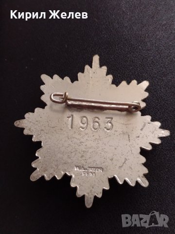 СТАРА ПОСРЕБРЕНА РЯДКА ВОЕННА НАГРАДНА ЗНАЧКА С НОМЕР И ПЕЧАТ ЗА КОЛЕКЦИОНЕРИ 37917, снимка 2 - Колекции - 40490489