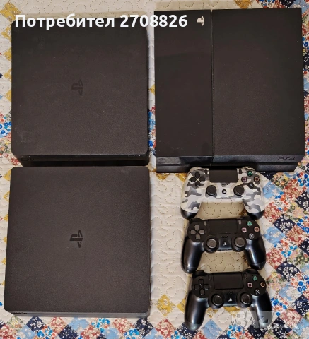 Само за 549 евро ! ЛОТ ! Playstation 4 / 3 броя + оригинални джойстици