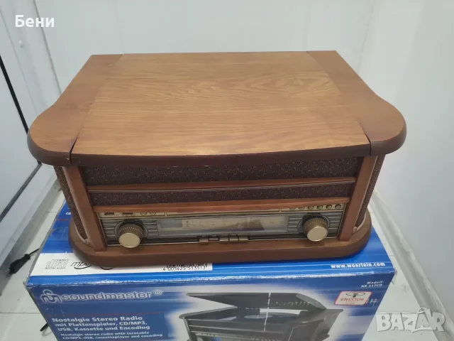 Продавам нов грамофон/радио/касетофон /USB с вградени говорители. , снимка 2 - Грамофони - 55941855