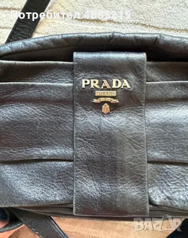 Дамска чанта Prada Milano – черна естествена кожа, снимка 3 - Чанти - 55845577