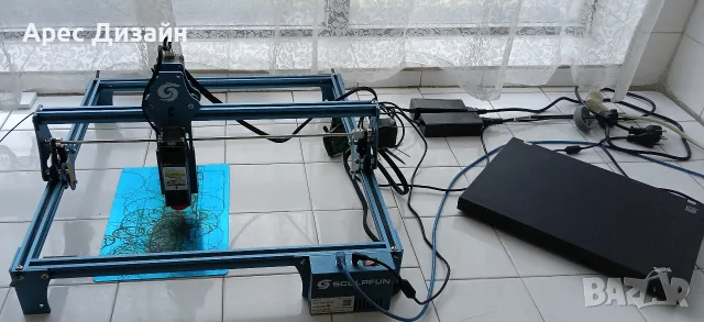 Продавам диоден лазер SCULPFUN S9 с работна площ 400х410 мм за рязане и гравиране.