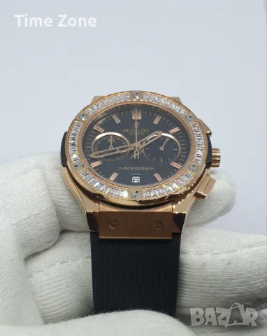 Hublot Chronograph 38mm Pink Gold Black Dial Diamonds Дамски Различни Варианти, снимка 7 - Дамски - 47991731