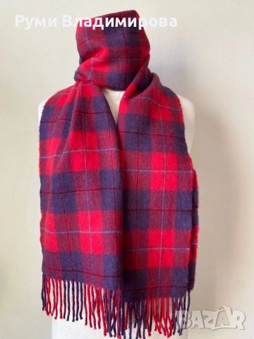 Мъжки, кариран шал от 100 % вълна, John Hanly