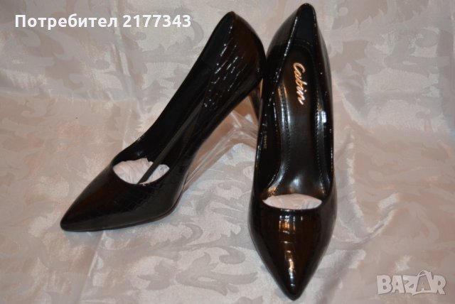 5 Чифта Елегантни Черни Официални Дамски Обувки на Ток Артикул №078, снимка 2 - Дамски елегантни обувки - 30963120